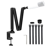 FULAIM Boom Mic Arm, 360° Rotatable, Adjustable & Foldable Desk Microphone Arm Stand, Sturdy Aluminum Alloy Mic Arm for Podcast, Video, Gaming, Meeting, Radio, Studio